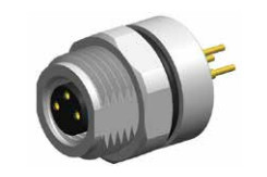 Front Mounting M8 Waterproof Connector Male 3pin Straight Panel Receptacle