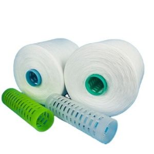 100% Ring Spun Polyester Yarn 30/2 40/2 60/2 Raw White S Twist Yarn Factory
