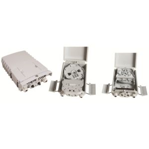 Optical Fiber Distribution Box 274X175X82mm,wall/Pole-mounted,IP65,12 ADAPCORES/1x8 splitter,supporting uncut