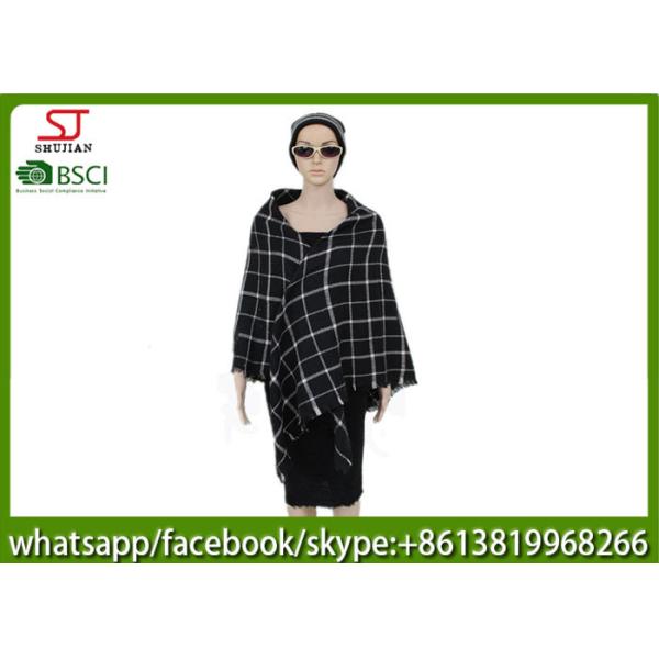 239g 140*140cm 100%Acrylic Woven Plaid Square Poncho hot sale new style keep warm fashion scarf