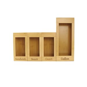 Kitchen Drawer Organizer -Made Natural Bamboo Ziplock Bag Baggie Storage and