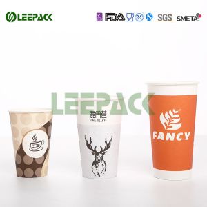 Single Wall , Double Wall Hot Paper Cups Food Grade With Logo Ptinting