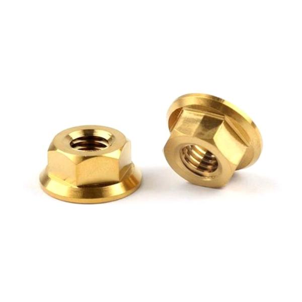 Plain DIN Standard M6 Titanium Flange Nuts