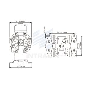 3 / 4 Inch Air Driven Diaphragm Pump With 16 GPM Flow Rate / Viton Elastomer