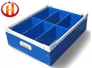 Cheap Blue Shock Resistant Corrugated Plastic Box With Dividers 3mm Thickness for sale