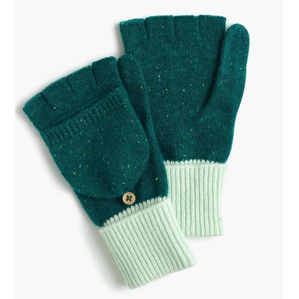100 % Cashmere Fingerless Gloves , Colored Womens Fingerless Gloves With Mitten