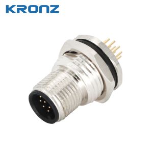 M12 Male Conector Panel Mounting 12 Pin A Code Circular Connectors for PCB