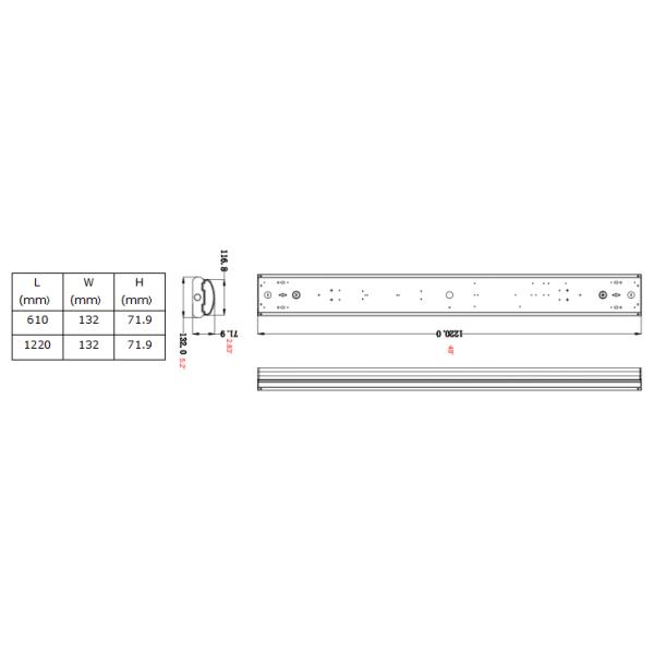 North America Industrial and Office LED Wraparound Light Fixture with 2ft 4ft 8ft ETL DLC
