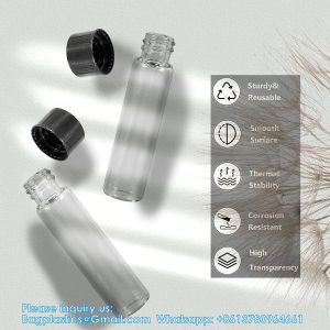 Glass Vials with Screw Caps, Clear Liquid Sample Vial Bottles, Lab/Travel
