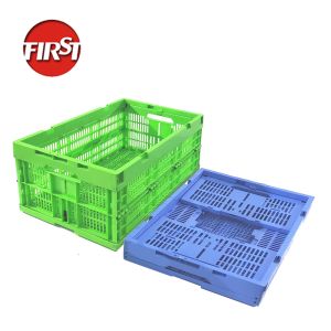 48L Volume Agricultural Plastic Crates Collapsible and Stackable for Convenience