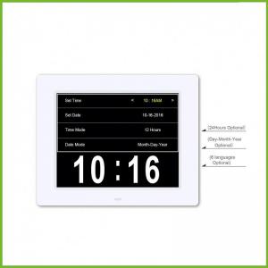 China 8 inch Digital Calendar Alarm Day Clock with 3 Alarm Options, Extra Large Non-Abbreviated Day & Month on sale