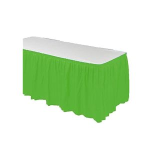 Ruffled Disposable Plastic Table Skirts With Built - In Adhesive Line