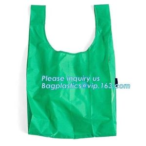 Supermarket polyester foldable non-woven bags fabric grocery shopping bag with