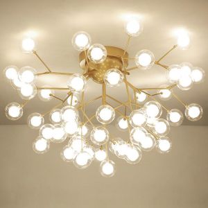 Modern LED Ceiling Chandeliers Black Gold Tree branch Surface Mount Kids Lamps