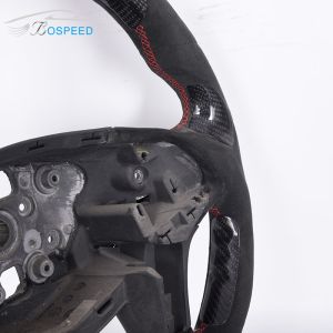 2022 Special Custom Real Cadillac Steering Wheel Alcantara Red Stripe With