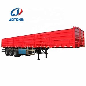 Cheap Vehicle Master 60 Ton Drop Side Wall Fence Semi Trailer with Dual Line Braking System for sale