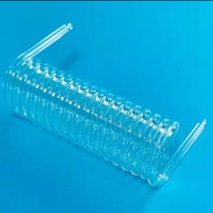 China Clear Transparent Spiral Quartz Glass Tube With Polished Surface on sale