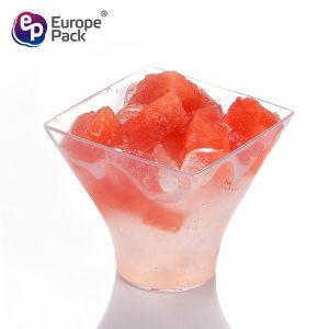 Unique ice cream disposable transparent plastic cone cups with simple design