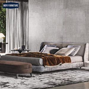 Modular Bedroom Furniture Set Luxury King Size Bed Classic Velvet Fabric Bed