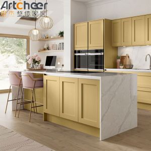 Melamine Board Door Material Stone Custom Kitchen Islands Table with Storage