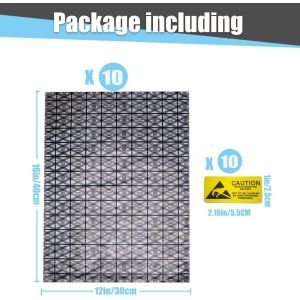 Open Top Antistatic Bag,10pcs 12X16in/30x40cm Large ESD Anti Static Bags for