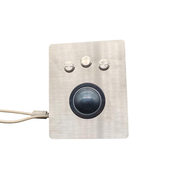 2" (50.mm) panel mount industrial trackball with 3 sealed switches for medical