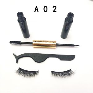 Reusable 2 Pairs Black Magnetic False Lashes With Glue Free