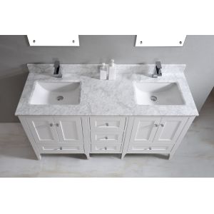 China Nature White Marble Bathroom Countertops , Marble Island Countertop With Oval Sink on sale