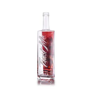 Embossed Lettering Luxury Spirits Bottle 900g 750ml Clear Glass Bottles