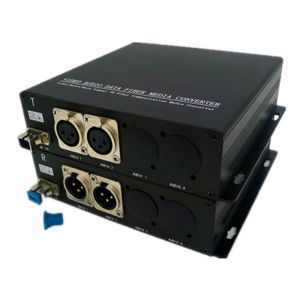 2CH Unidirectional AES EBU Audio Over Fiber Extender For Broadcast System