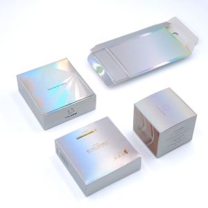 Gradient Flat Pack Gift Boxes , Holographic Packaging Box with Front Lock