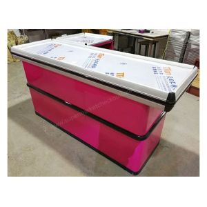 Front Cashier Checkout Counter Steel Till Counters For Grocery Shop
