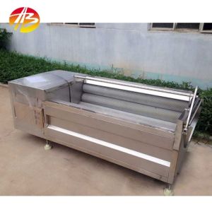 Potato Carrot Cassava Vegetable Cleaning Machine with Bubble Washing and Peeling