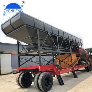 50M3/H YHZM50 Mobile Ready Mix Concrete Plant PLC Controller