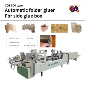 PLC Controlled Automatic Folder Gluing Machine for Side Glue Straight Line Box