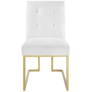 Quality Luxury Home White Upholstered Dining Chairs With Gold Legs wholesale