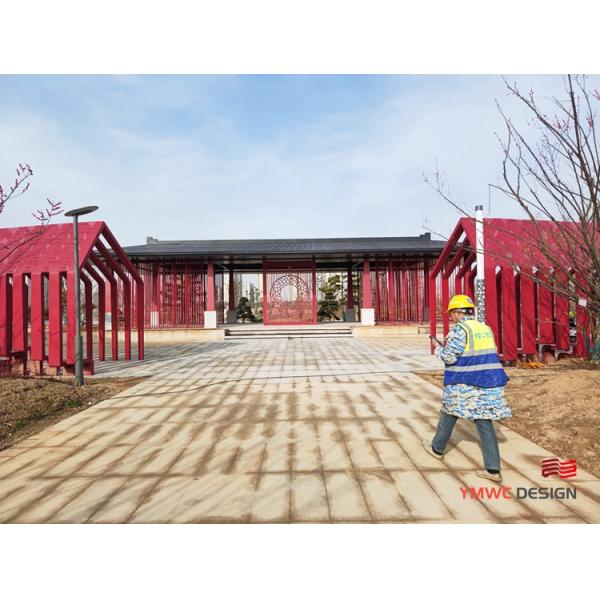 Die Casting Technique Stainless Steel Outdoor Sculpture Pavilion for Chinese Style Art