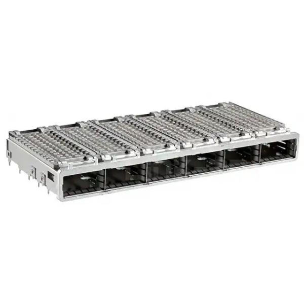 Quality TE 2143331-1 QSFP+ Cage Ganged (1 x 6) with Heat Sink Connector Press-Fit Included Lightpipe 14 Gb/s wholesale