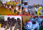 Funny kid toys motorized plush riding animal ,animal scooter in mall