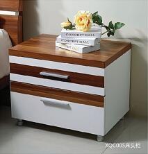 Cheap Metal Handles Nightstands Bedside Tables Particle Board With Melamine Material for sale