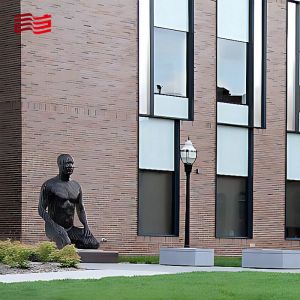 Modernistic Style Stainless Steel Figure Sculpture with Superb Combination Metal