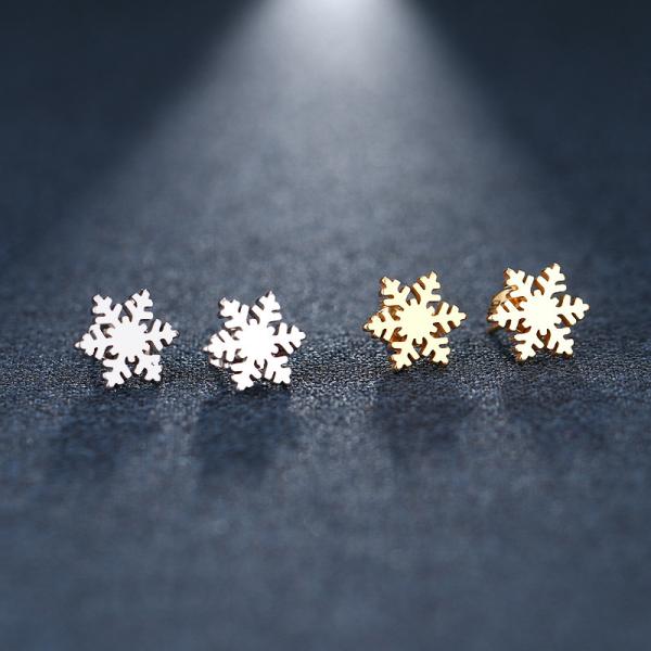 Stainless Steel Stud Earring For Women Man Snow Gold And Silver Color Lover's Engagement Jewelry Drop Shipping