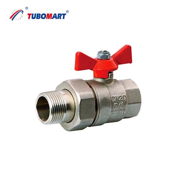 Quality TUBOMART OEM ISO9001 Certified Brass Ball Valve Butterfly Handle Female Thread 1/2''-2'' Nickel Plated 3-Year Warranty for Water wholesale