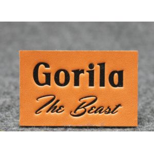 Durable Adhesive Jeans Leather Patch Labels , Custom Leather Shoulder Patches