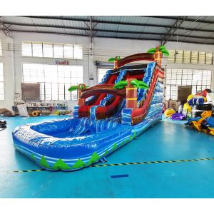 Colorful 18OZ PVC Outdoor Inflatable Water Slides For Public