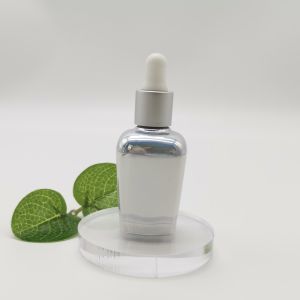 Cosmetic Skincare Container Round Clear Glass Essential Oil Serum Dropper