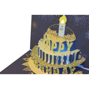 Foldable Pop Up Greeting Card With Blank Message Space Recyclable And Customizab