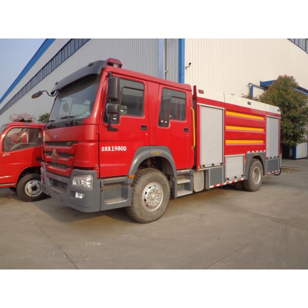 Emergency Rescue Fire Truck , HOWO 8 Tons Foam Fire Truck Good Performance
