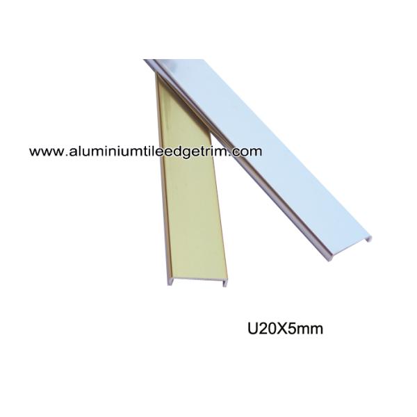 Decorative U Shaped Aluminum Trim / Channel / Brace / Splint For Tile Separation