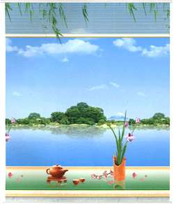 Quality Spring Polyester Patterned Roller Blind Manual Control Embossed wholesale